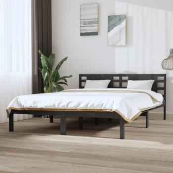 Cama de madera maciza de pino gris redonda 120x200 cm