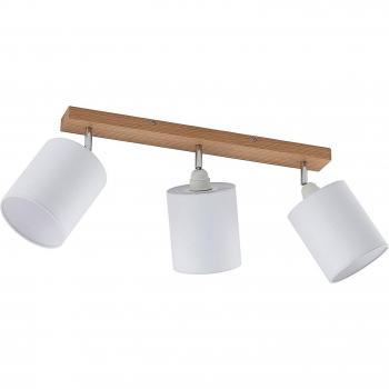 Lindby Imarin foco de techo empotrado, 3 luces, color blanco y marrón, hecho de madera e.o., adecuado para salón y comedor, con casquillos E27
