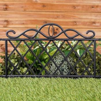 ProGarden Valla de jardín decorativa 5 unidades PP negro 48x34 cm