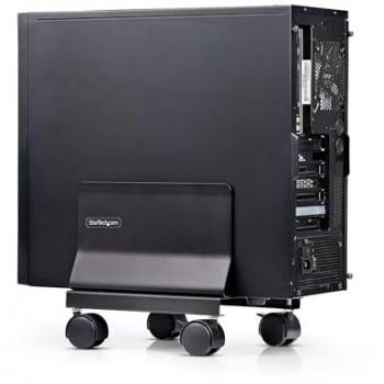 StarTech.com Rolling Mobile CPU Caddy on Wheels, Adjustable Computer Tower Cart, Max Load 46.3lb/21kg, Steel Dolly