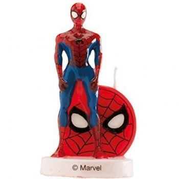 Dekora - Vela de Cumpleaños 3D de Spiderman para Tartas Infantiles - 9 cm