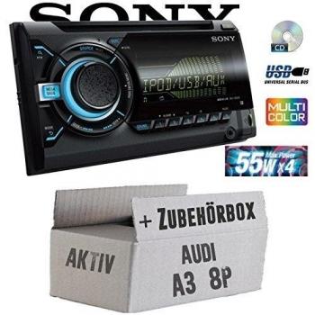 Audi A3 8P AKTIV - Sony WX800UI - 2DIN CD/MP3/USB Autoradio - Einbauset