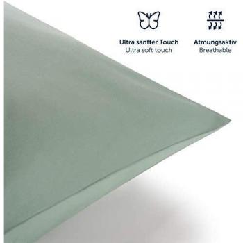 Blumtal Juego de Funda Nórdica de Microfibra Muy Suave y Transpirable - Set de 3 Piezas Funda Edredón Nórdico + 2 Fundas de Almohada para Cama de 150, Verde de Verano
