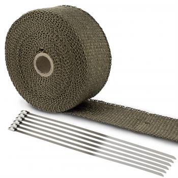 LIHAO 10M Rollo de Cinta Anticalorica para Tubo de Escape de Moto con 6 Bridas