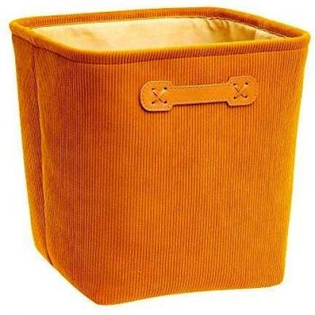 Caja Multiusos Five Amarillo (31 x 31 cm) - Almacenamiento de Poliéster/EVA con Acabado en Paja y Fibra Natural