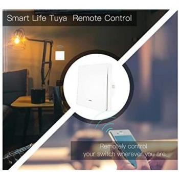 Interruptor de Pared Inalámbrico WiFi + RF 433 con 2 Botones, Instalación Sencilla y Sin Cables