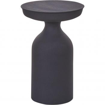 Mesa Auxiliar Moderna de Hierro Negro con Acabado Mate y Tablero Redondo 33 x 33 x 50 cm Tenjo