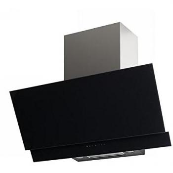 Campana Decorativa Cata Polar 900 BK de Cristal Negro, 90cm, 650m3h