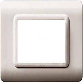 Placa Ave Sistema 44 de Tecnopolímero Blanco con Marco Blanco - 3 Módulos RAL9010