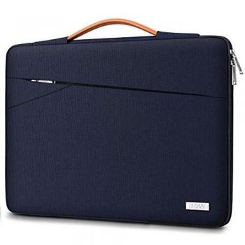 TECOOL 14 Pulgadas Funda Blanda para Ordenador portátil, Maletín Bolso protectorade con Bolsillo Lateral y Manejar para 14'' Ultrabook Netbook Acer/ASUS/DELL/Lenovo/HP/Huawei, Azul Oscuro