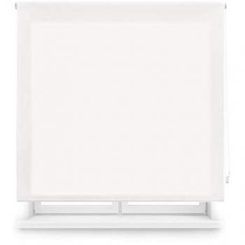 Estor Enrollable Translúcido Liso Ara - Fácil Instalación en Pared o Techo - Tacto Suave - Blanco Roto, 90 x 175 cm