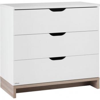 Cómoda Moderna Galipette LILO de 3 Cajones - Blanca con Frentes Lacados