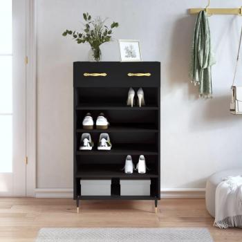 Zapatero negro 60x35x105 cm madera multicapa
