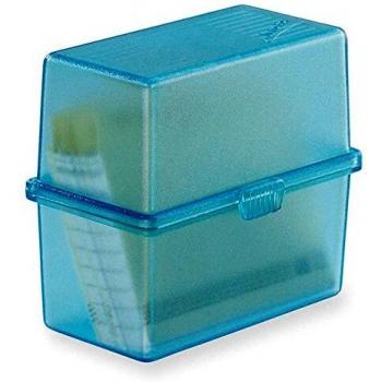 Exacompta A8 Card Index Box, color Turquoise translucide 4,90 x 8,80 x 7,70 cm