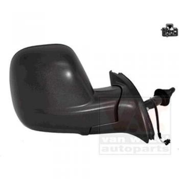 Espejo retrovisor VAN WEZEL 0906804 - Espejo lateral derecho, tipo manual, para vehículos de diversas marcas, con carcasa negra y ajuste mecánico