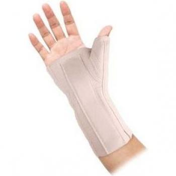 Muñequera Elástica Estabilizadora con Férula de Pulgar y Férula Palmar Prim Farma Essencial Beige M 1 Unidad