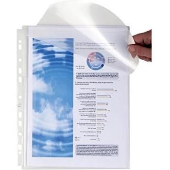 Exacompta 5503E - Bolsa de 10 Fundas con Solapa para Planos con multitaladros y Fuelle, A4