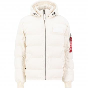 Alpha Industries Men's Cord Puffer Jacket - Cold Weather, Jet Stream White