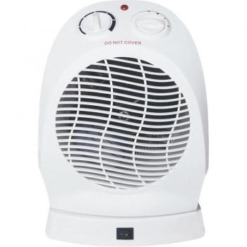 Termoventilador eléctrico 2000W blanco oscilante con termostato, 2 potencias, 3 funciones y sistema antivuelco - 29x21x16cm