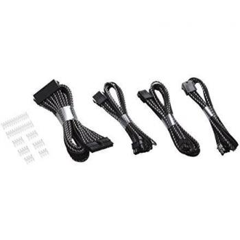 Set de Cables Alargadores Internos Phanteks 500mm, Diseño X-Muster Negro/Plata