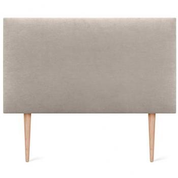 Cabecero Tapizado Aqualine Liso de Polipiel o Tela Beige con Patas (95x105cm) para Camas 70/80/90