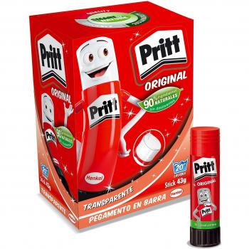 Pritt Barra Adhesiva, pegamento infantil seguro para niños para hacer manualidades, cola universal de adhesión fuerte para estuche escolar y oficina, 15x43 g Pritt Stick