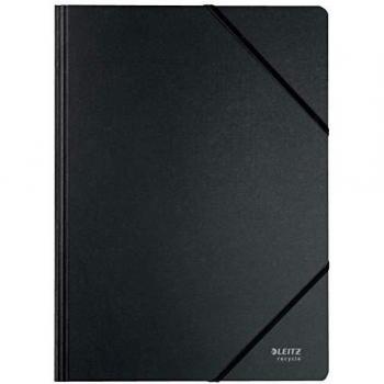 CARPETA DE CARTON CON GOMAS Y SIN SOLAPAS A4 RECYCLE 100% NEGRO LEITZ 39080095