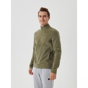 Borg Half Zip Fleece Jacket - Green, Large