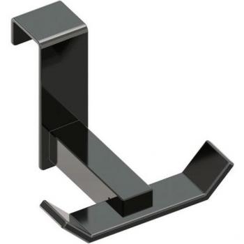 Percha individual cromada para muebles con acabado negro - Modelo Beltrán Niza 10791