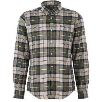 Barbour Men's Regular Fit Button-Down Tartan Shirt - Cream/Beige - Size: XL/42