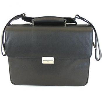 Dermata - Carpeta (maletín con compartimentos piel de vacuno Negro 11044 Organiser