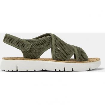 Sandalias de mujer Camper Oruga Sandal en color verde con diseño troquelado