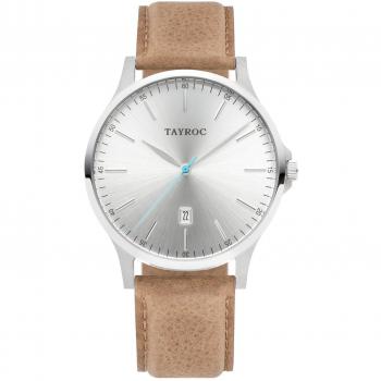Reloj Unisex Tayroc Clásico TXM100 (40mm) Plata y Marrón