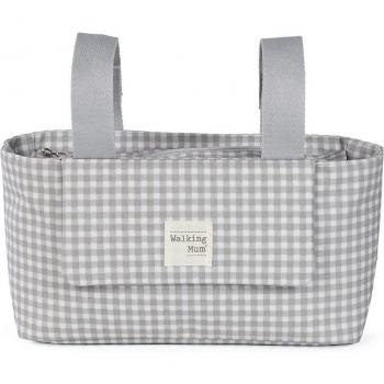 Walking Mum Bolso Organizador para Cochecito de Bebé I Love Vichy Gris
