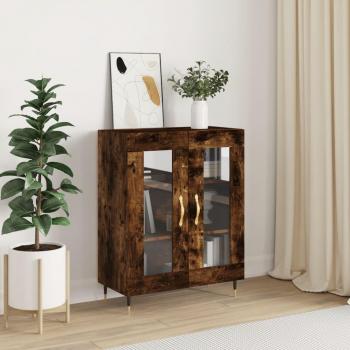 Aparador de madera de ingeniería 69,5x34x90 cm Mueble de Almacenaje de Salón Buffet Armario Auxiliar Armario de Almacenamiento roble ahumado Marrón