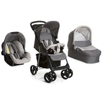 Hauck Shopper SLX Trioset - Sistema de viaje con bañera para bebé, Zero Plus, color stone y gris