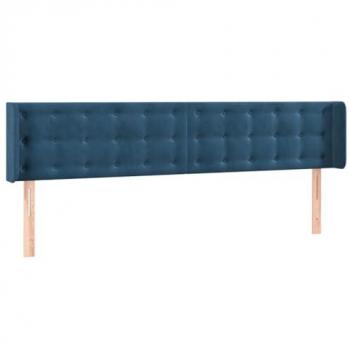 Cabecero de terciopelo azul oscuro 163x16x78/88 cm