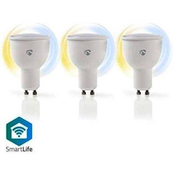 Nedis Smartlife - Bombillas LED GU10, luz blanca fría, 3 unidades, compatible con Amazon Alexa y Google Home, no requiere hub adicional
