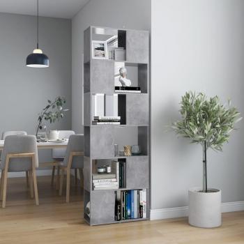Librería separador contrachapada gris hormigón 60x24x186 cm Vidaxl Gris