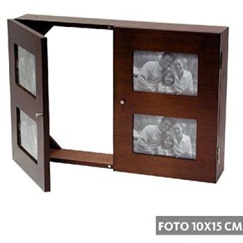 Dcasa Tapa Contadores con Cuelgallaves Ganchos para Llaves Almacenaje de Adornos Festivos Artículos para el hogar Unisex Adulto, Madera Natural, 46X32X8 CM
