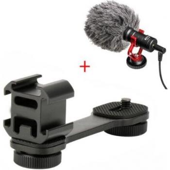 Adaptador de Micrófono y Soporte de Luz para Cardán Zhiyun Smooth 4 con 4 Accesorios de Montaje para DJI Osmo Mobile 3 isteady X