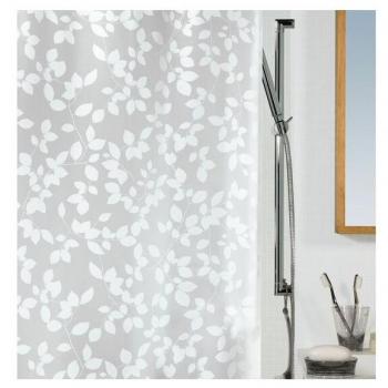 Cortina de Ducha Textil SPIRELLA Blatt - 180 x 200 cm - Poliéster Blanco Antimoho Diseño Moderno