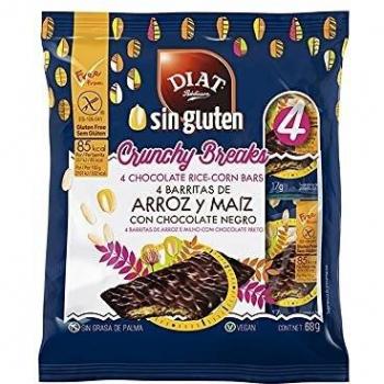 DIAT Radisson Barritas de cereales, con Chocolate negro y Sin Gluten | Arroz y Maíz | Fácil Digestión | Apto para Veganos | Producto Gluten free | Maíz no GMO