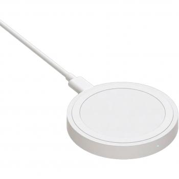Akashi ALTCHWIRL10WH Cargador Inalámbrico Qi 10W de Carga Rápida USB-A Diseño Compacto para Dispositivos Móviles Smartphone Blanco Interior