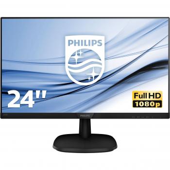 Philips 243V7QJABF/00 - Monitor LCD V Line Full HD de 24 pulgadas - Panel IPS 5ms - Frecuencia de actualización de 75Hz - Conexiones HDMI / DP / VGA - Tecnología FreeSync