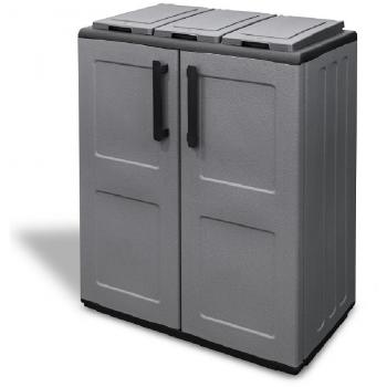 Armario de media altura en polipropileno de la línea ECO, práctico para aprovechar al máximo el espacio, L 680 x P 370 x H 840 mm antracita