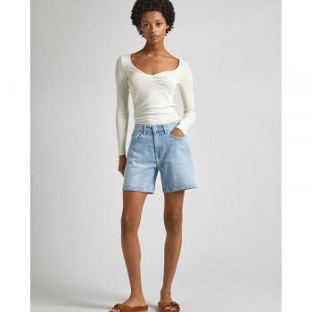 Pepe Jeans - Short de mujer vaquero fit skinny de tiro alto, azul