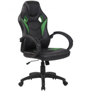 Sillón de oficina ergonómico gaming en PVC y plástico verde