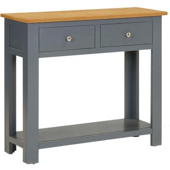 vidaXL Mesa consola de madera maciza de roble 83x30x73 cm