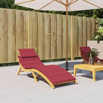 Wine Red Oxford Fabric Sun Lounger Cushion 186x58x3 cm